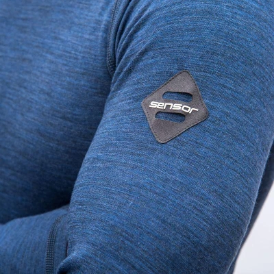 SENSOR Merino Bold Roll Neck Cool Blue pánské tričko