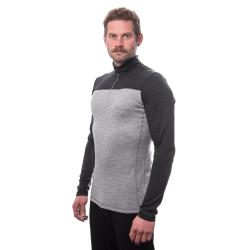 SENSOR Merino Bold Zip Cool Gray/anthracite pánské tričko