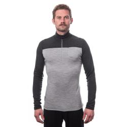 SENSOR Merino Bold Zip Cool Gray/anthracite pánské tričko