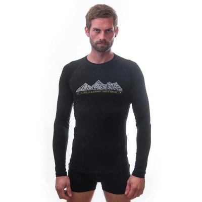 Sensor Merino Df Adventure Černá pánské funkční tričko