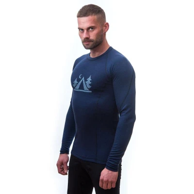 SENSOR Merino Df Camp pánské triko dl.rukáv Deep Blue