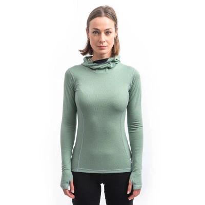 SENSOR Merino Df Basil Green dámske tričko