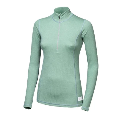 SENSOR Merino Df Zip Basil Green dámske tričko
