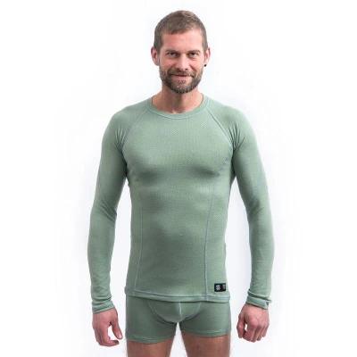 SENSOR Merino Df Basil Green pánské tričko