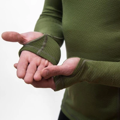 Sensor Merino Df Safari Green pánské funkční tričko