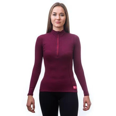 Sensor Merino Df Zip Lilla dámské funkční tričko POUZE S (VÝPRODEJ)
