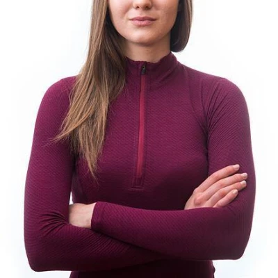 Sensor Merino Df Zip Lilla dámské funkční tričko POUZE S (VÝPRODEJ)