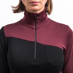 SENSOR Merino Extreme Up dámská mikina černá/port red