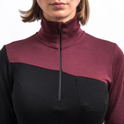 SENSOR Merino Extreme Up dámská mikina černá/port red