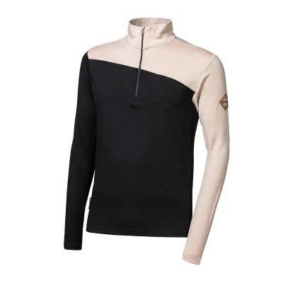 SENSOR Merino Extreme Up Pánská mikina černá/almond beige SENSOR Merino Extreme Up Pánská mikina černá/almond beige
