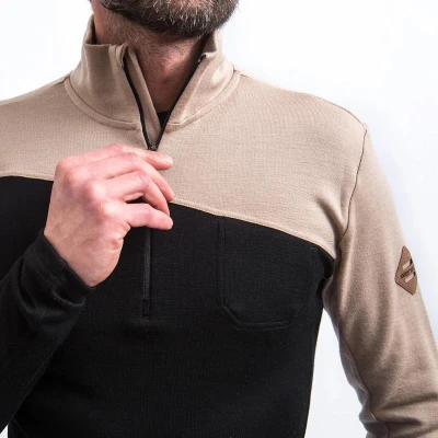 SENSOR Merino Extreme Up Pánská mikina černá/almond beige