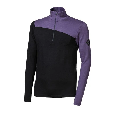 SENSOR Merino Extreme Up pánská mikina černá/grape Purple SENSOR Merino Extreme Up pánská mikina černá/grape Purple