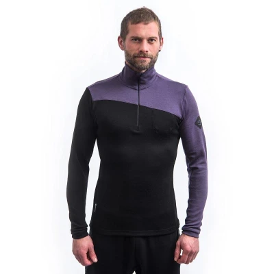 SENSOR Merino Extreme Up pánská mikina černá/grape Purple