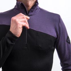 SENSOR Merino Extreme Up pánská mikina černá/grape Purple