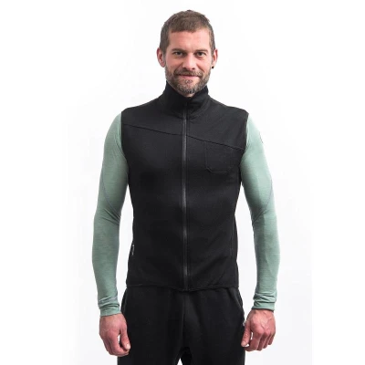 SENSOR Merino Extreme Up Pánska čierna vesta