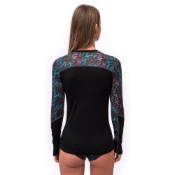 Sensor Merino Impress Černá/stripes dámské funkční tričko