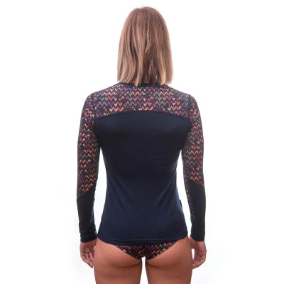SENSOR Merino Impress Deep Blue/origami dámské tričko