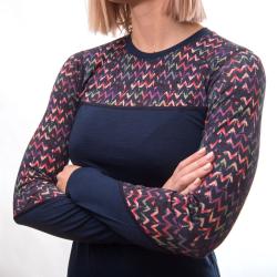 SENSOR Merino Impress Deep Blue/origami dámské tričko