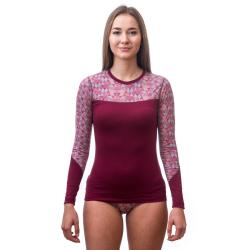Sensor Merino Impress Triko Dl.rukáv Lilla/pattern