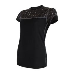 Sensor Merino Impress Černá/pattern dámské funkční tričko