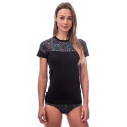 Sensor Merino Impress Černá/stripes dámské funkční tričko