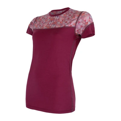 Sensor Merino Impress Lilla/pattern dámské funkční tričko Sensor Merino Impress Lilla/pattern dámské funkční tričko