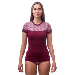 Sensor Merino Impress Lilla/pattern dámské funkční tričko