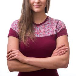 Sensor Merino Impress Lilla/pattern dámské funkční tričko