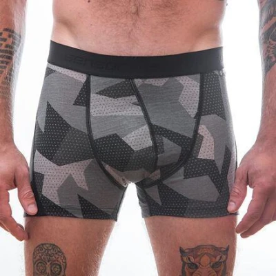 Sensor Merino Impress Pánské Trenky Černá/camo POUZE XXL (VÝPRODEJ)