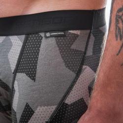 Sensor Merino Impress Pánské Trenky Černá/camo POUZE XXL (VÝPRODEJ)