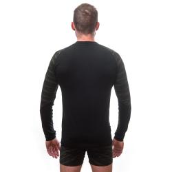 SENSOR Merino Impress pánské triko dl.rukáv černá/batik