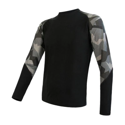 Sensor Merino Impress Pánské Triko Dl.rukáv Černá/camo Sensor Merino Impress Pánské Triko Dl.rukáv Černá/camo