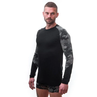 Sensor Merino Impress Černá/honeycomb pánské funkční tričko