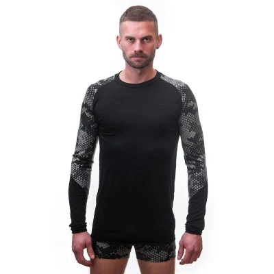 Sensor Merino Impress Černá/honeycomb pánské funkční tričko