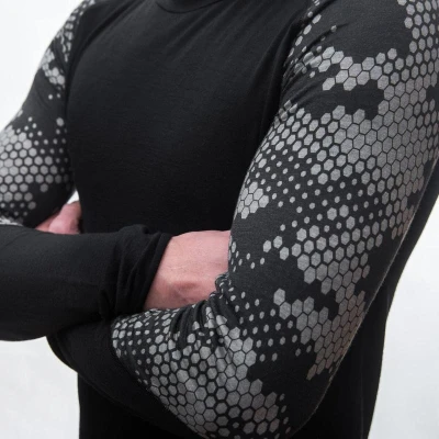 Sensor Merino Impress Černá/honeycomb pánské funkční tričko