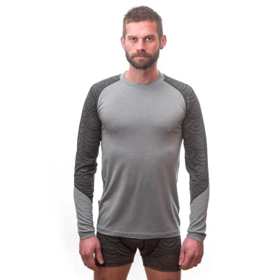 SENSOR Merino Impress Šedá/maori pánské tričko