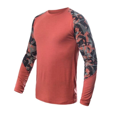 SENSOR Merino Impress pánské triko dl.rukáv Terracotta/rush SENSOR Merino Impress pánské triko dl.rukáv Terracotta/rush