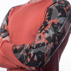 SENSOR Merino Impress pánské triko dl.rukáv Terracotta/rush