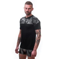 Sensor Merino Impress Černá/camo pánské funkční tričko