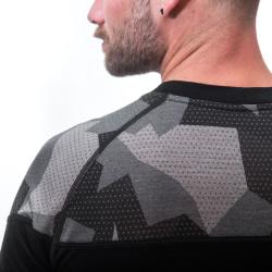 Sensor Merino Impress Černá/camo pánské funkční tričko