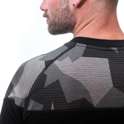 Sensor Merino Impress Černá/camo pánské funkční tričko