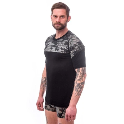 Sensor Merino Impress Černá/honeycomb pánské funkční tričko
