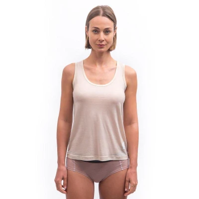SENSOR Merino Lite dámské triko bez rukávu Mottled Beige