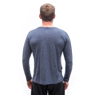 SENSOR Merino Lite Mottled Blue pánské tričko