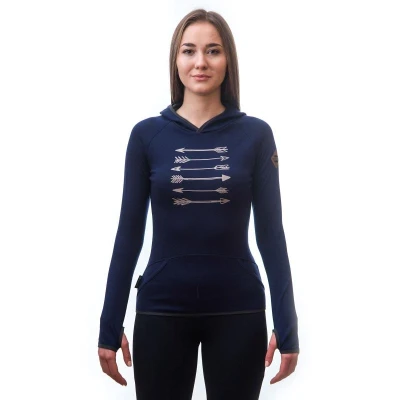 SENSOR Merino Upper Arrows dámská mikina Deep Blue