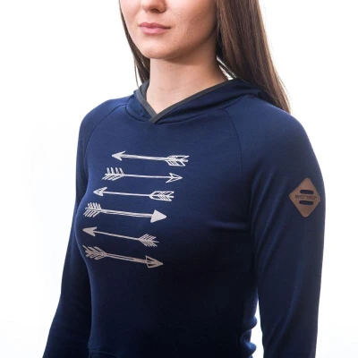 SENSOR Merino Upper Arrows dámská mikina Deep Blue