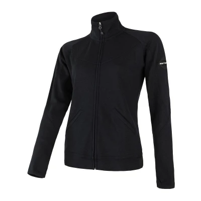 Sensor Merino Upper Celozip Černá dámská mikina