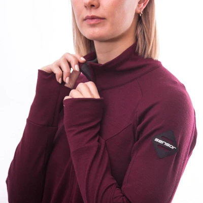 Sensor Merino Upper Port Red dámská mikina