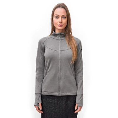 Sensor Merino Upper Celozip Šedá dámská mikina
