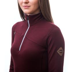 Sensor Merino Upper Zip Port Red dámská mikina